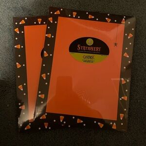Halloween Stationery Set with Candy Corn Border